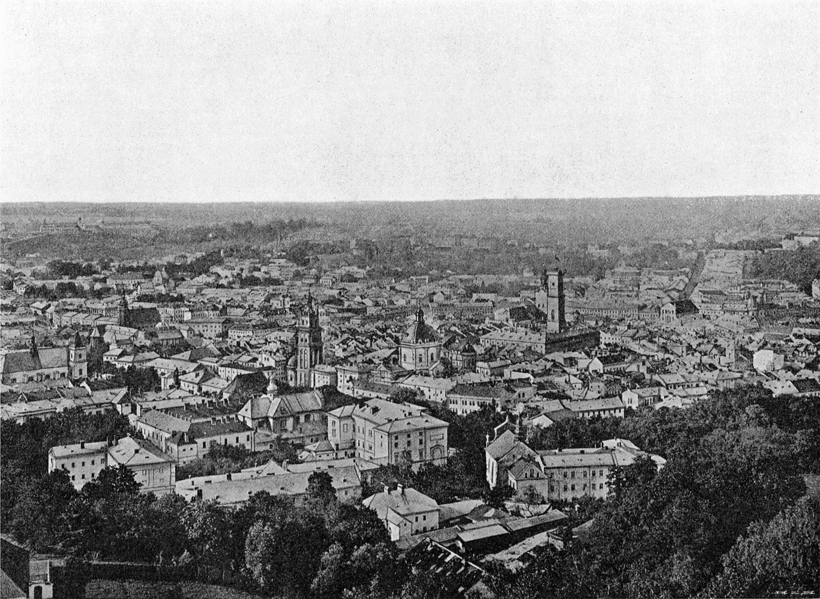 Panoramablick auf Lemberg vom Hügel — Ogólny widok miasta Lwowa, 1898.